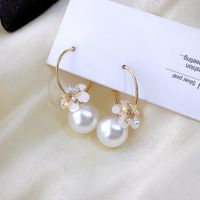 925 Silver Needle Flower Pearl Earrings main image 5