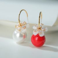 925 Silver Needle Flower Pearl Earrings main image 6