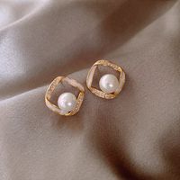 925 Silber Nadel Einfache Perle Neue Trendige Ohrringe main image 5