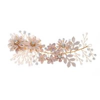 Luxury Handmade Beaded  Alloy Flower Pearl  Side Clip main image 6