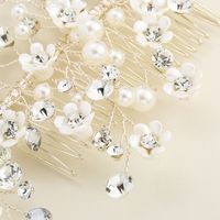 New  Handmade Pearl Crystal Flower Comb main image 5