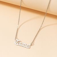 Fashion Gothic English Letter 12 Constellation Necklace main image 1