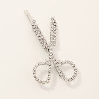 Diamond-studded Scissors Sweet Rhinestone Hair Clip sku image 1