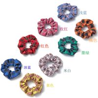 New Korean  Plaid  Fabric  Flower Hair Scrunchies sku image 5