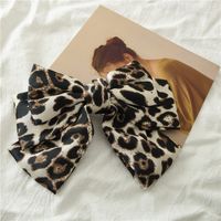 Leopard Print Bowknot Satin Hair Clip sku image 3