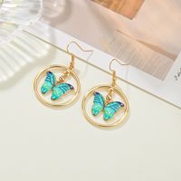 Cute Gradient Painted Butterfly Earrings sku image 1