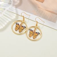 Cute Gradient Painted Butterfly Earrings sku image 3