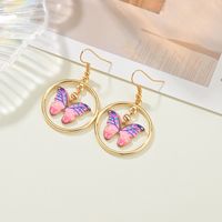 Cute Gradient Painted Butterfly Earrings sku image 4