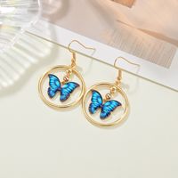 Cute Gradient Painted Butterfly Earrings sku image 5