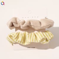 Plush Sweet Versatile Striped Large Intestine Hair Ring Set sku image 6