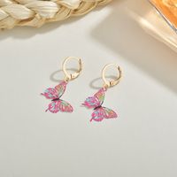Cute Painted Butterfly Earrings sku image 2