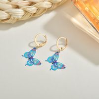 Cute Painted Butterfly Earrings sku image 3