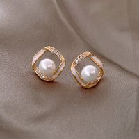 925 Silber Nadel Einfache Perle Neue Trendige Ohrringe sku image 1