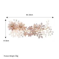Luxury Handmade Beaded  Alloy Flower Pearl  Side Clip sku image 2