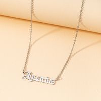 Fashion Gothic English Letter 12 Constellation Necklace sku image 2