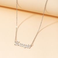 Fashion Gothic English Letter 12 Constellation Necklace sku image 3