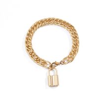 Fashion Hollow Metal Retro Small Lock Pendant Anklet sku image 1