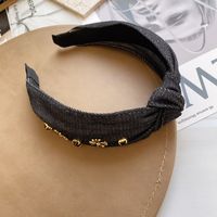 Korean Denim Knotted Wide-brimmed Headband sku image 1