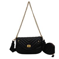 Wonmen's Small Pu Leather Solid Color Fashion Square Buckle Crossing Bag Shoulder Bag main image 4