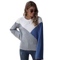 Women's Long Sleeve Sweaters & Cardigans Patchwork Rib-knit Casual Fashion Geometric main image 3