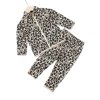 Leopard Print 2 Two-piece  Fashion Children's Zipper Jacket Suit sku image 1