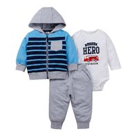 New  Baby Zipper Jacket  Dress  Trousers Three-piece  Suit sku image 2