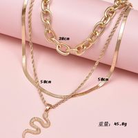 Mode Serpentine Anhänger Mehrschichtige Halskette main image 6