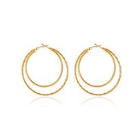 Simple  Double-layer Big Circle Earrings main image 6