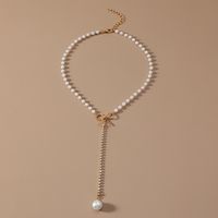 Long Bow Pearl Necklace main image 4