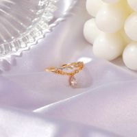 Korean Diamond Zircon Pendant Open Ring main image 5