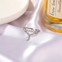 Korean Diamond Zircon Pendant Open Ring main image 6