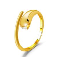 Simple Snake-shaped Cute Zircon Opening Adjustable Ring main image 2