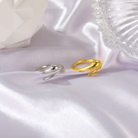 Simple Snake-shaped Cute Zircon Opening Adjustable Ring main image 3