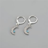 Hot-selling  Trend Cute Rhinestone Meteor Moon Hoop Earrings main image 4