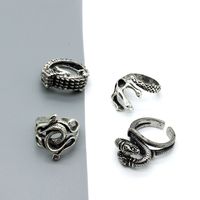 Retro Punk Gothic Eagle Claw Lizard Snake Open Ring main image 1
