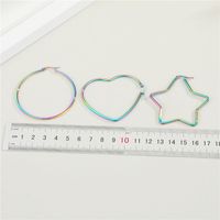 Korea Cute  Five-pointed Star Heart-shaped Round Earrings main image 3