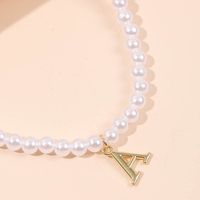 Korean Cute Letter A Pearl Necklace main image 5