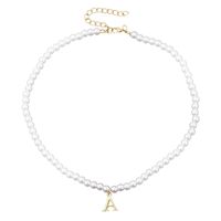 Korean Cute Letter A Pearl Necklace main image 6