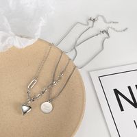 Light Luxury Peach Heart Titanium Steel Necklace main image 3