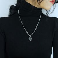 Light Luxury Peach Heart Titanium Steel Necklace main image 6