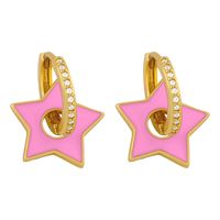 New  Fashion  Five-pointed Star Oil Drop Earrings main image 4