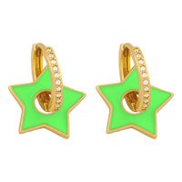 New  Fashion  Five-pointed Star Oil Drop Earrings main image 5
