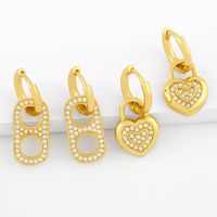 Creative Love Heart  Simple Fashion Zircon Earrings main image 1