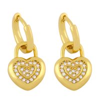 Creative Love Heart  Simple Fashion Zircon Earrings main image 4