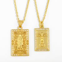 Gold-plated Diamond The Virgin Mary Pendant Necklace main image 2