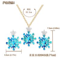 New Plate Color Snowflake Christmas  Earring Necklace Set  Wholesale main image 6