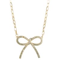 Exaggerated Bow Alloy Inlaid Rhinestone Hip Hop Necklace main image 6