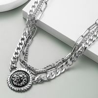 Exaggerated Lion Head Alloy Multilayer Necklace main image 3