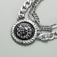 Exaggerated Lion Head Alloy Multilayer Necklace main image 4