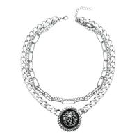 Exaggerated Lion Head Alloy Multilayer Necklace main image 6